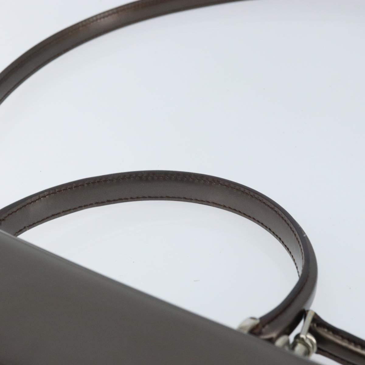 GUCCI Hand Bag Patent leather 2way Bronze Gold Auth 172396
