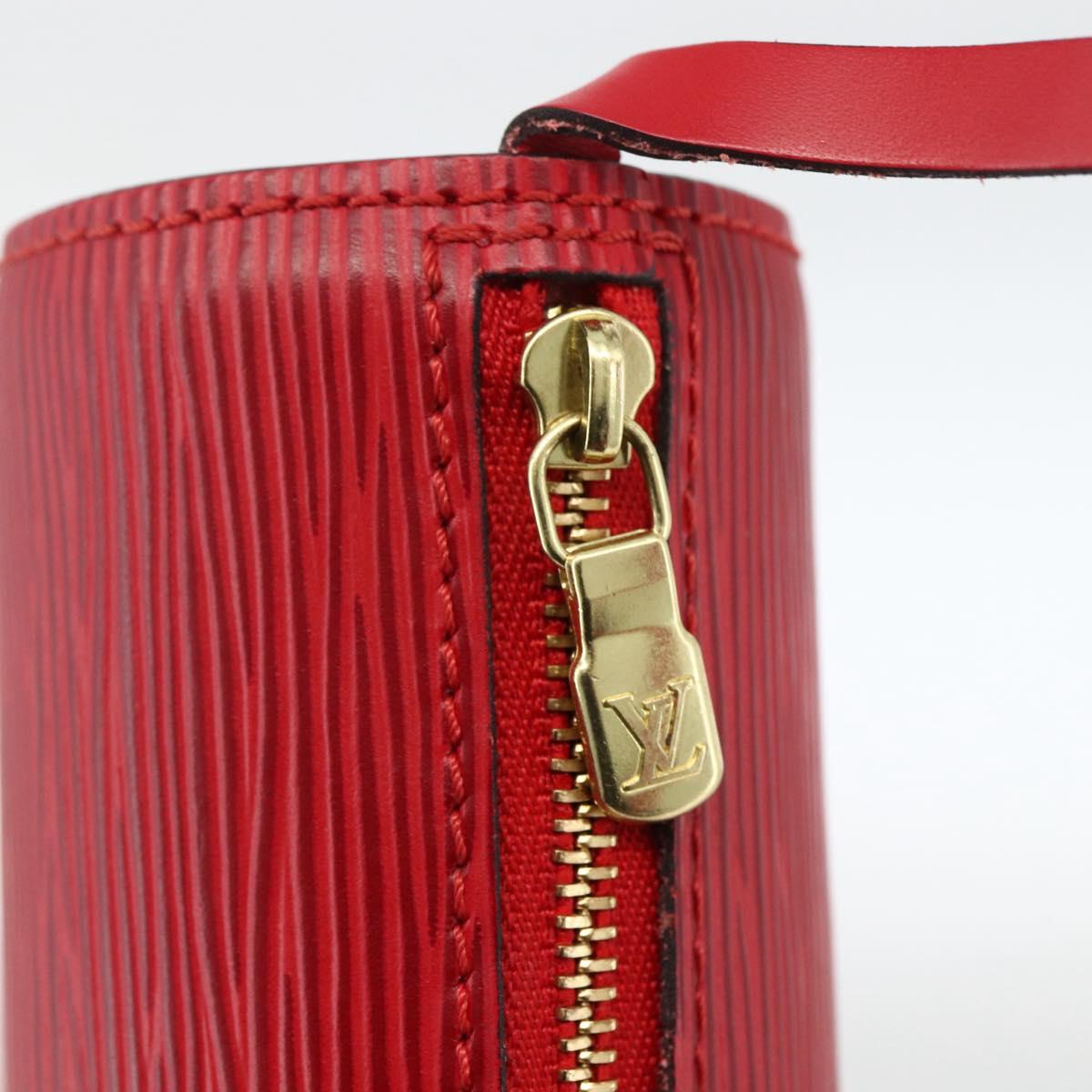 LOUIS VUITTON Epi Soufflot Pouch Accessory Pouch Red LV Auth 172405