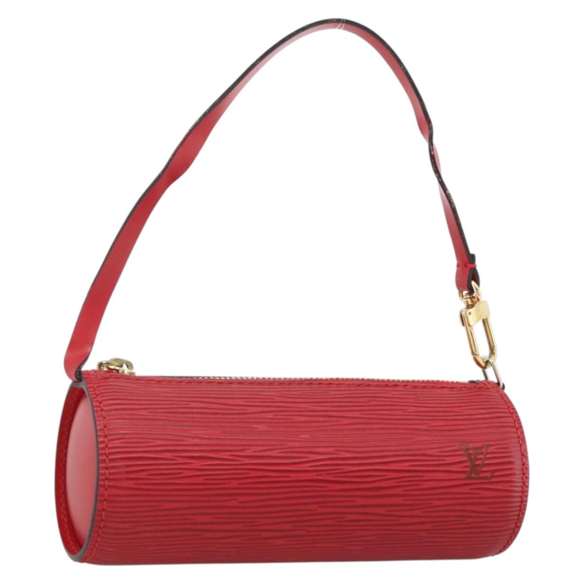 LOUIS VUITTON Epi Soufflot Pouch Accessory Pouch Red LV Auth 172405
