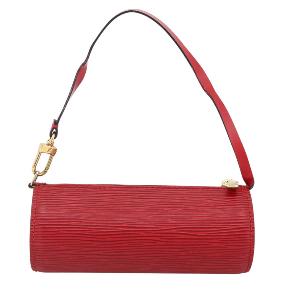 LOUIS VUITTON Epi Soufflot Pouch Accessory Pouch Red LV Auth 172405
