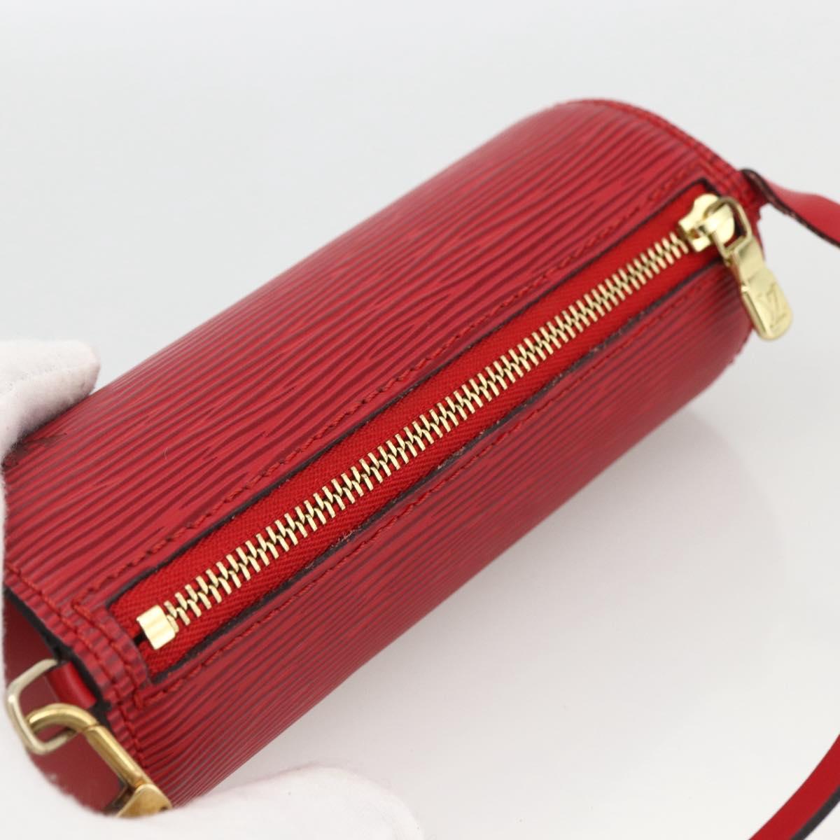LOUIS VUITTON Epi Soufflot Pouch Accessory Pouch Red LV Auth 172405