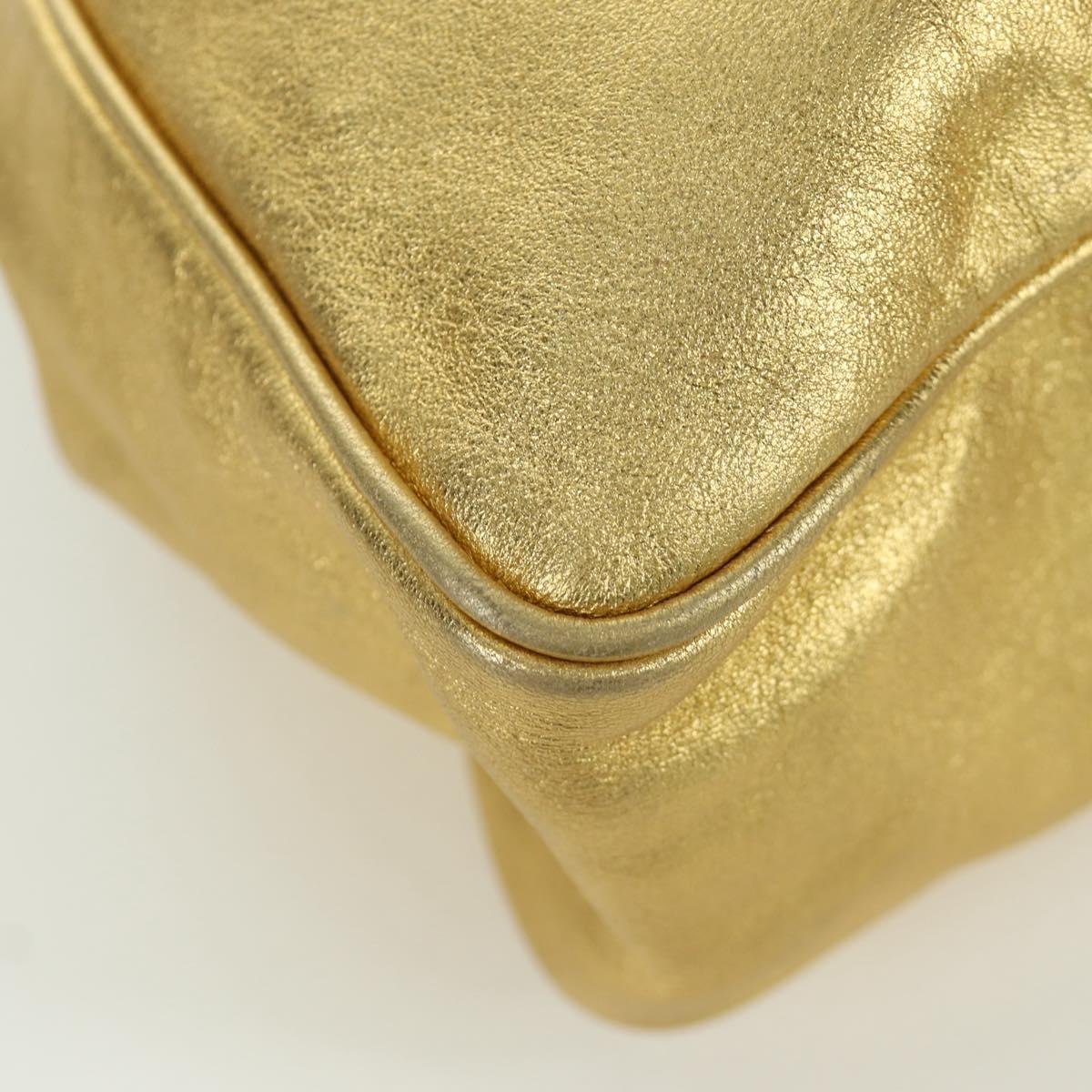 BOTTEGA VENETA Backpack Leather Gold Auth 172406V