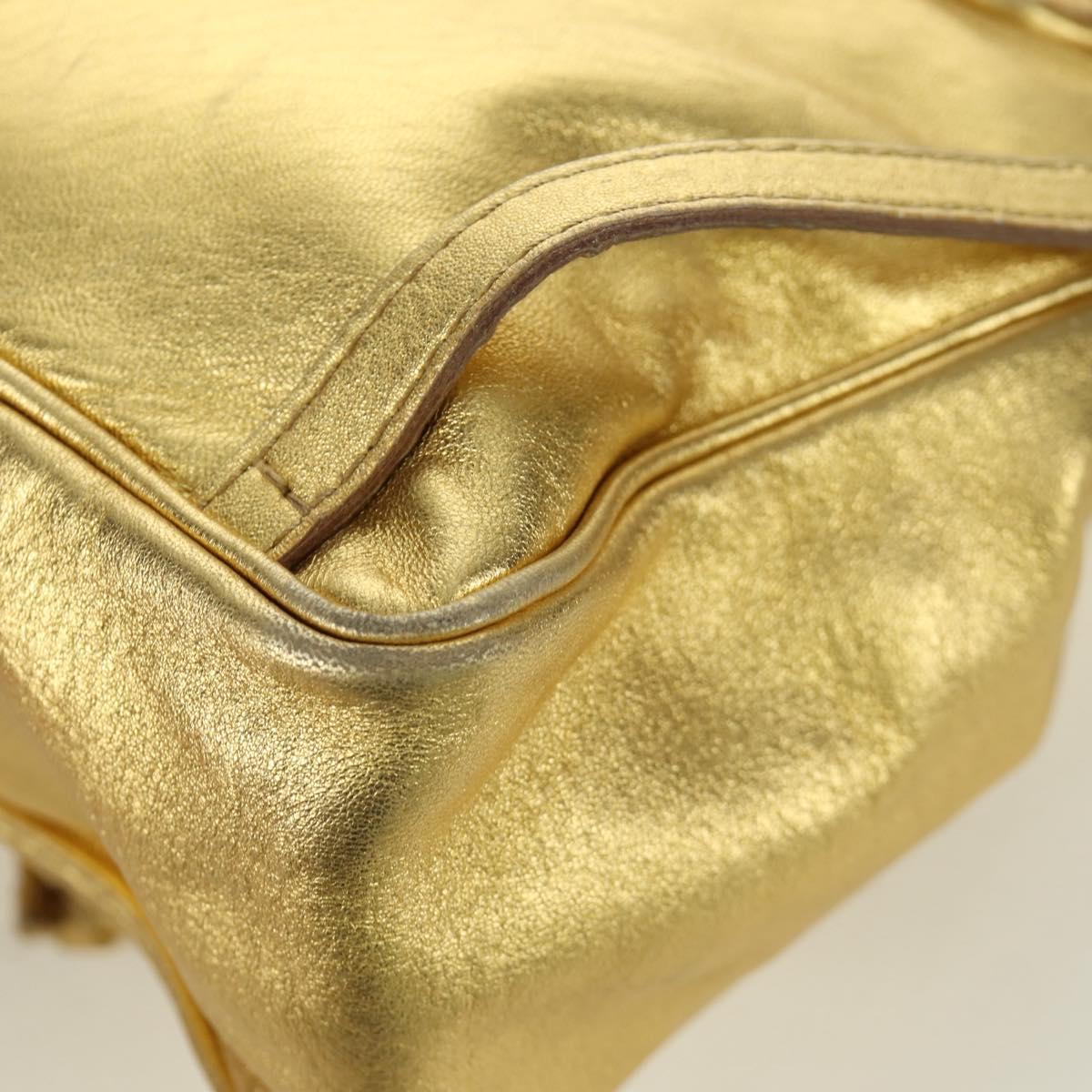 BOTTEGA VENETA Backpack Leather Gold Auth 172406V