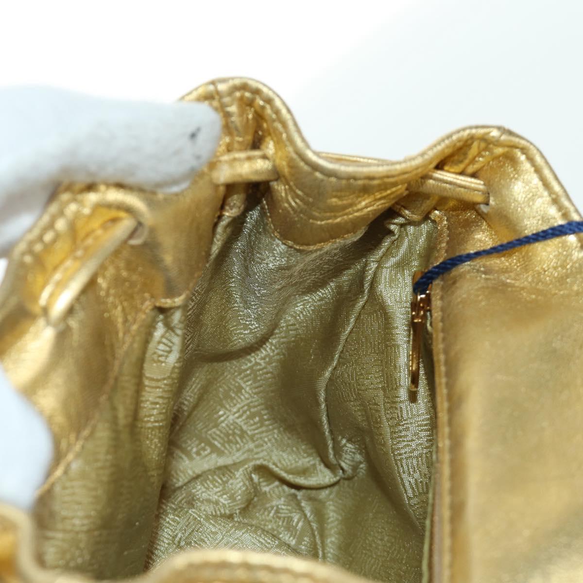 BOTTEGA VENETA Backpack Leather Gold Auth 172406V