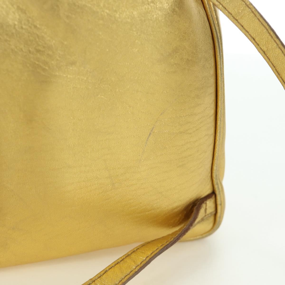 BOTTEGA VENETA Backpack Leather Gold Auth 172406V