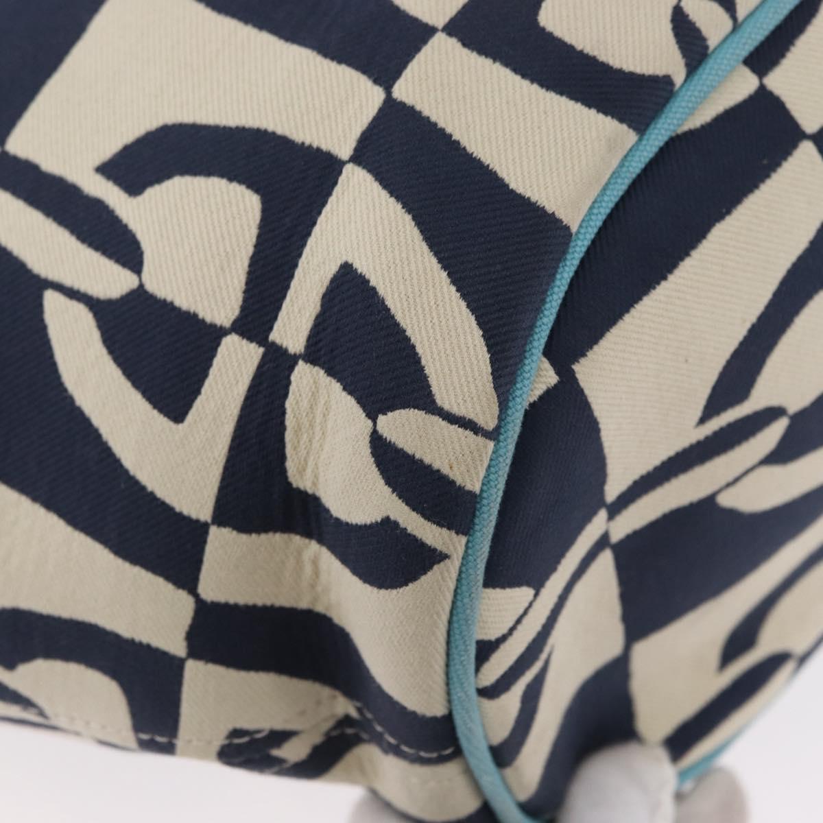 HERMES Panier Plage PM Tote Bag Canvas Navy Auth 172409