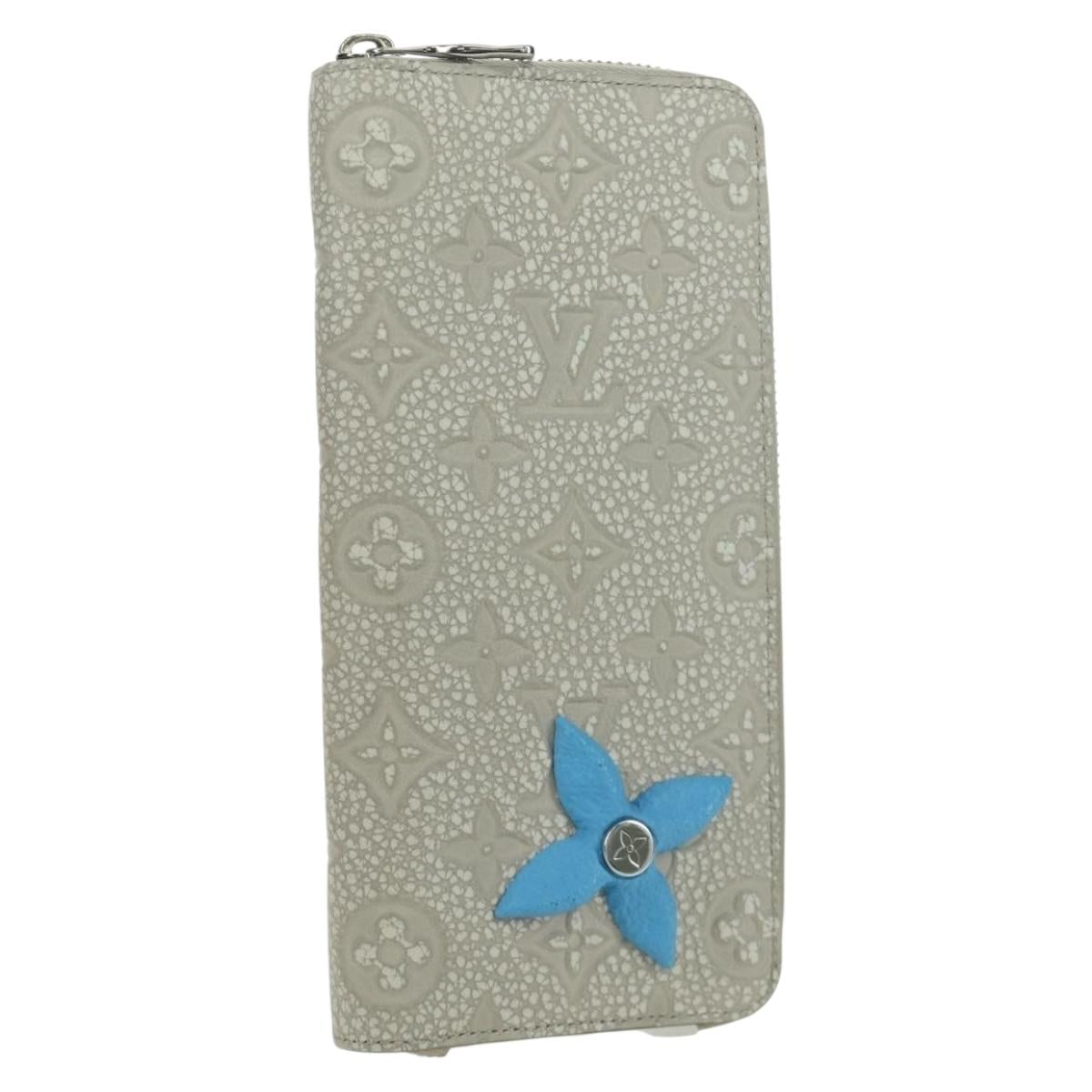 LOUIS VUITTON Taurillon Climbing Zippy Wallet Vertical Ivory M81573 Auth 172432SAM