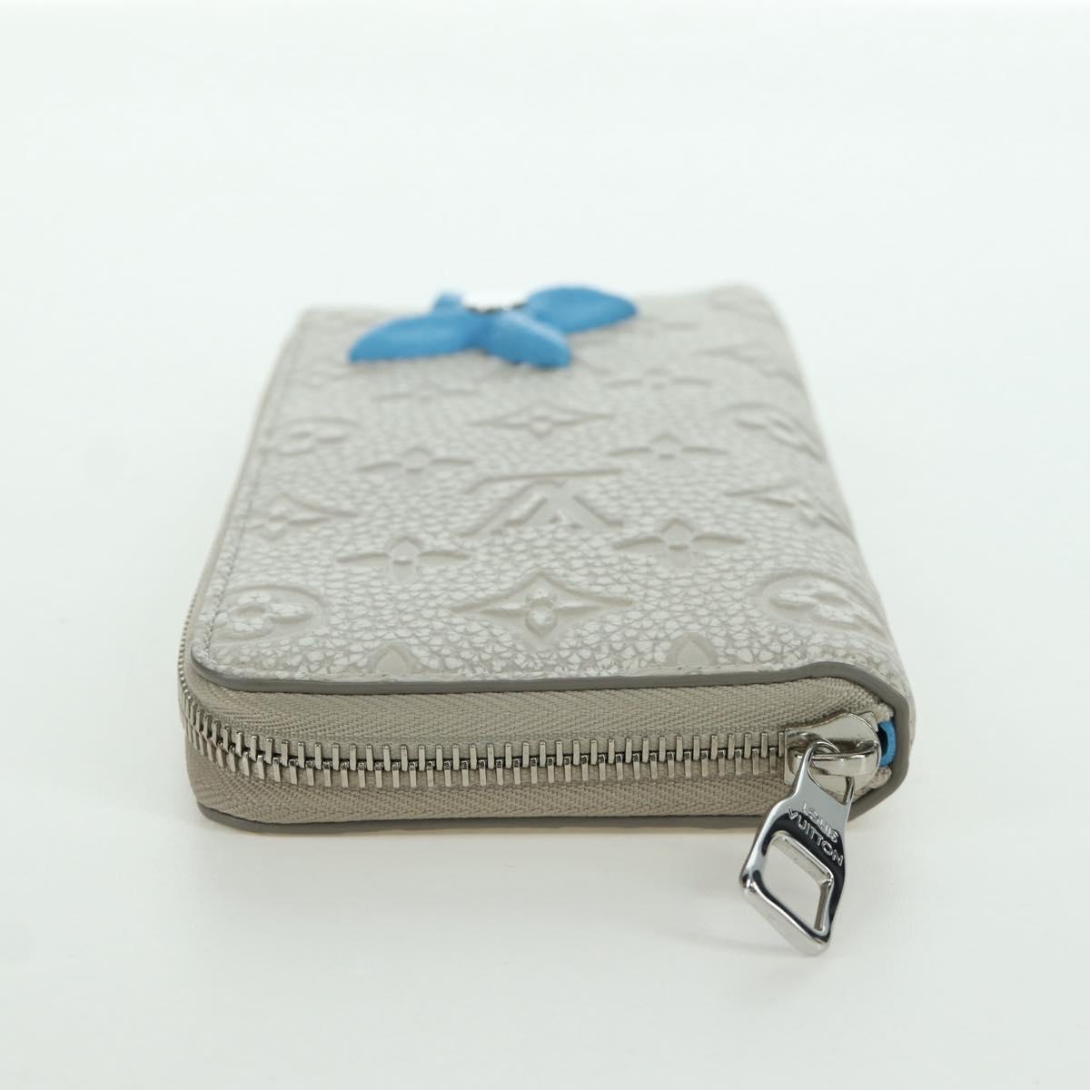 LOUIS VUITTON Taurillon Climbing Zippy Wallet Vertical Ivory M81573 Auth 172432SAM