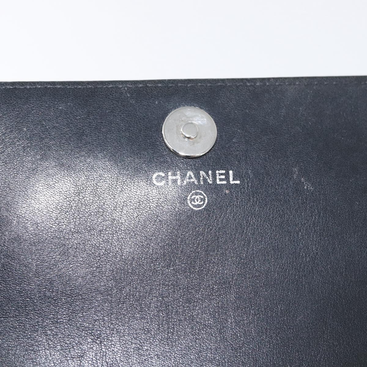 CHANEL COCO Mark Chain Shoulder Bag Patent Black Silver CC Auth 172433SAV
