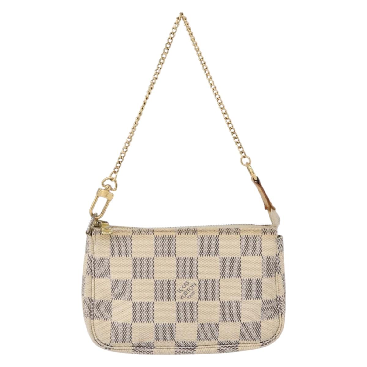 LOUIS VUITTON Damier Azur Mini Pochette Accessoires Pouch N63005 LV Auth 172435V