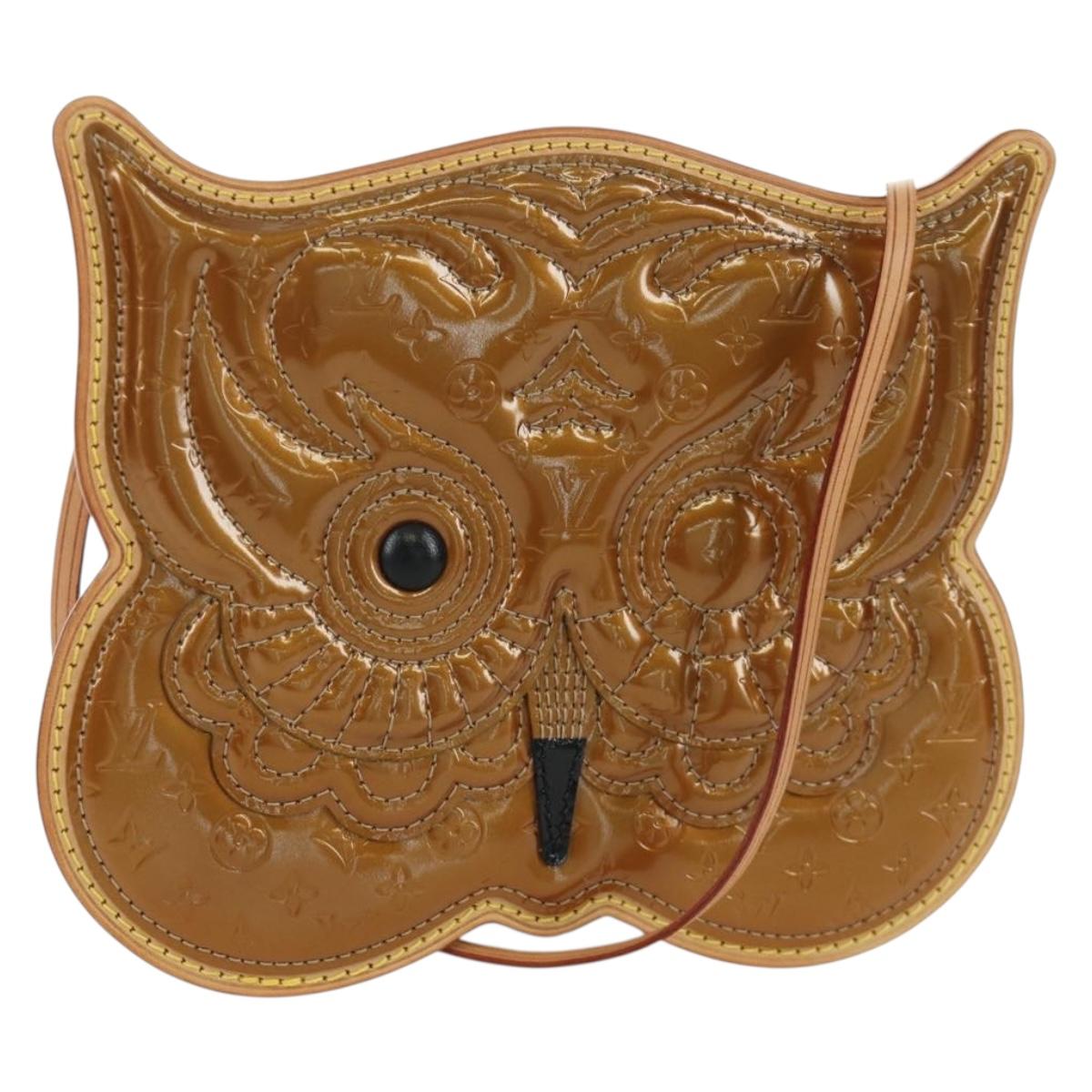 LOUIS VUITTON Vernis Comte De Feu Pochette Owl Bag Bronze M92268 Auth 172440V