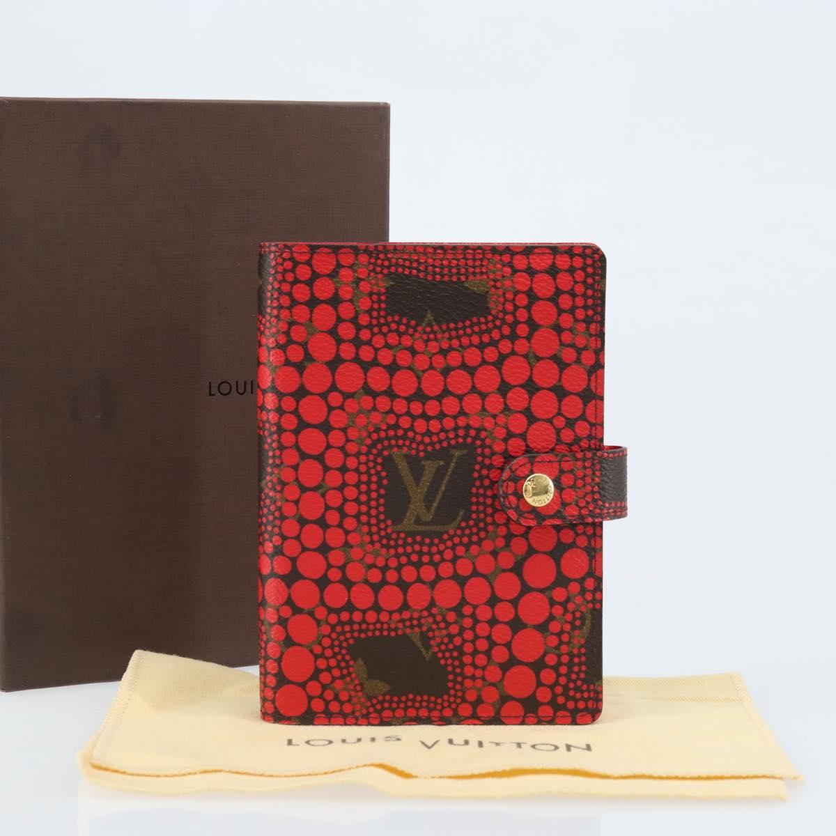 LOUIS VUITTON Yayoi Kusama Agenda PM Day Planner Cover Red R21132 Auth 172444SAV