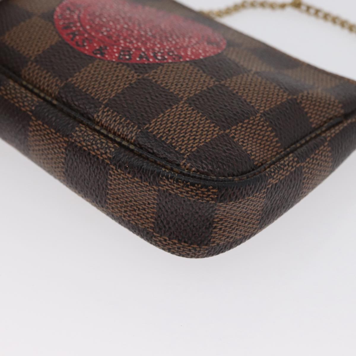 LOUIS VUITTON Damier Ebene T&B Mini Pochette Pouch N58011 Auth 172452A