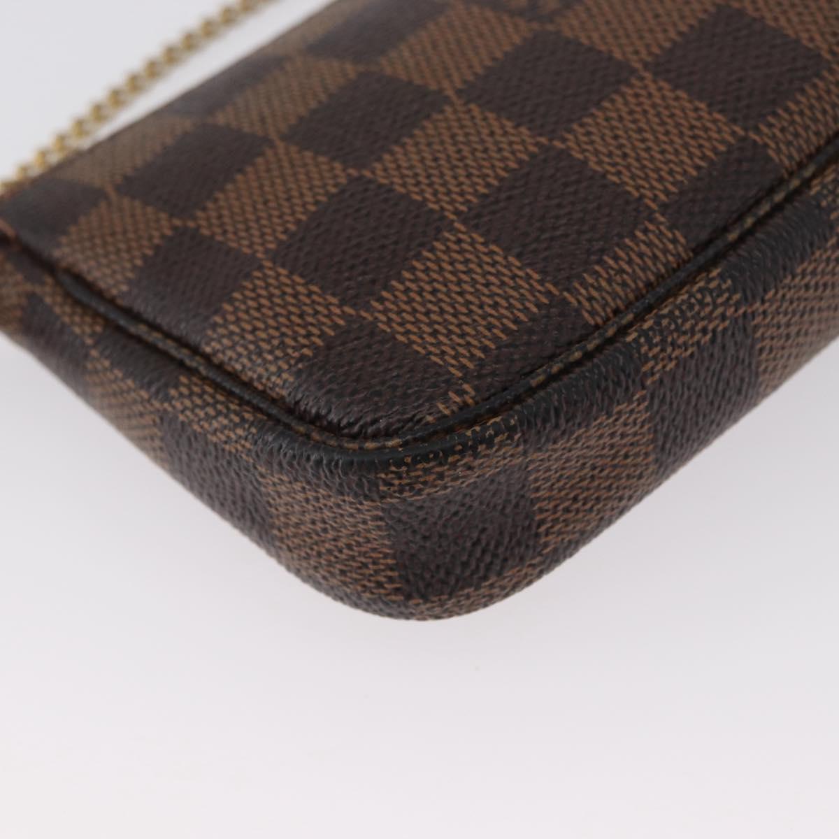 LOUIS VUITTON Damier Ebene T&B Mini Pochette Pouch N58011 Auth 172452A