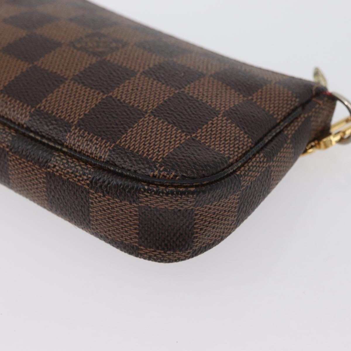 LOUIS VUITTON Damier Ebene T&B Mini Pochette Pouch N58011 Auth 172452A