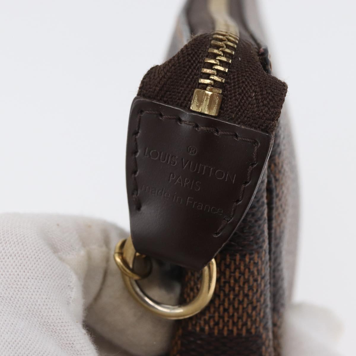 LOUIS VUITTON Damier Ebene T&B Mini Pochette Pouch N58011 Auth 172452A