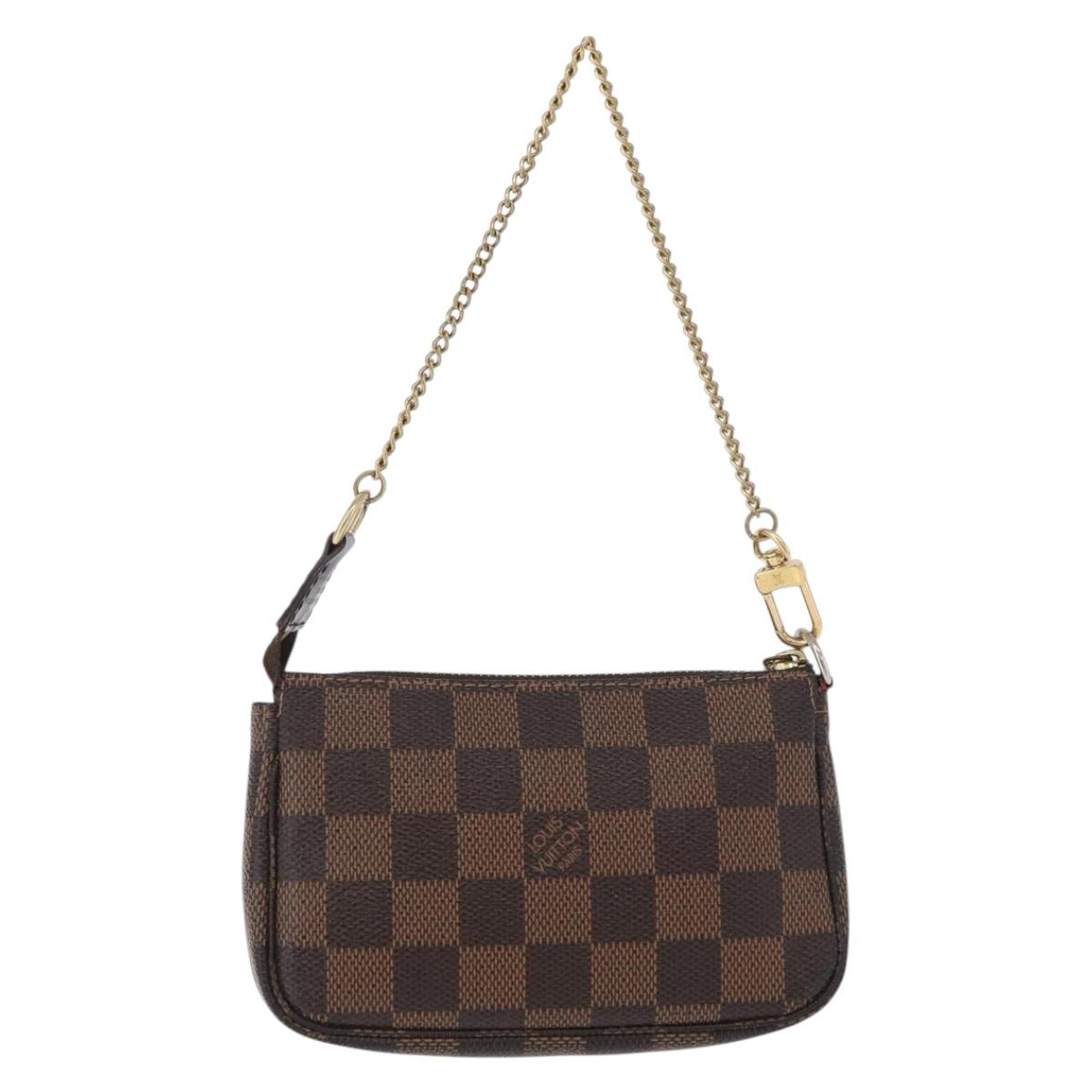LOUIS VUITTON Damier Ebene T&B Mini Pochette Pouch N58011 Auth 172452A