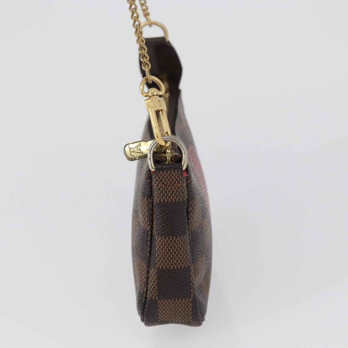 LOUIS VUITTON Damier Ebene T&B Mini Pochette Pouch N58011 Auth 172452A