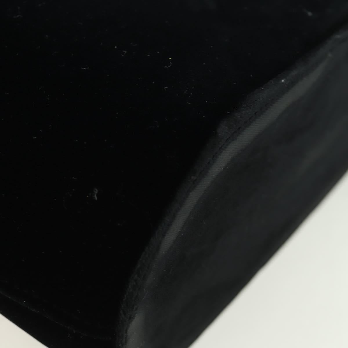 Salvatore Ferragamo beads Hand Bag Velor Black Silver Auth 172459V