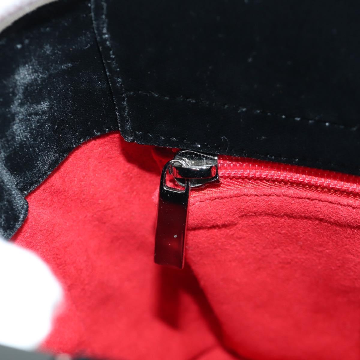 Salvatore Ferragamo beads Hand Bag Velor Black Silver Auth 172459V