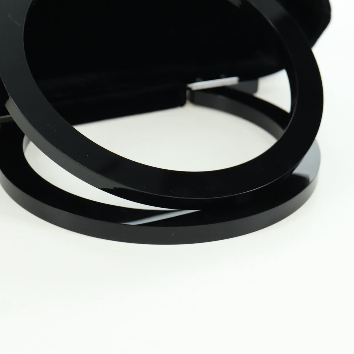 Salvatore Ferragamo beads Hand Bag Velor Black Silver Auth 172459V