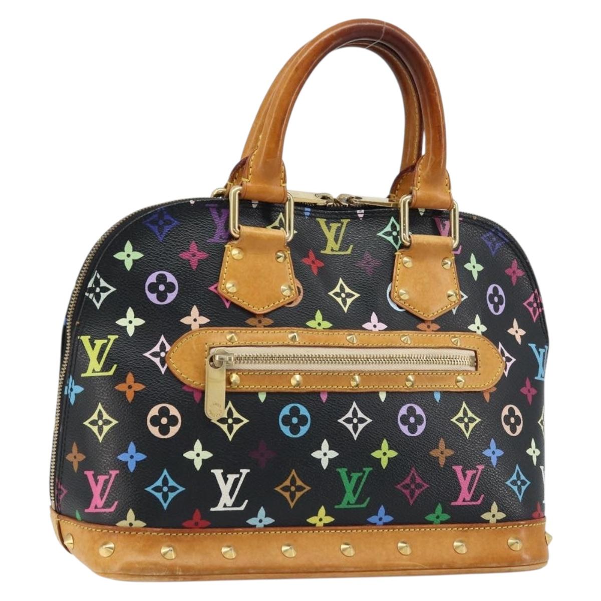 LOUIS VUITTON Monogram Multicolor Alma Hand Bag Black M92646 LV Auth 172460A