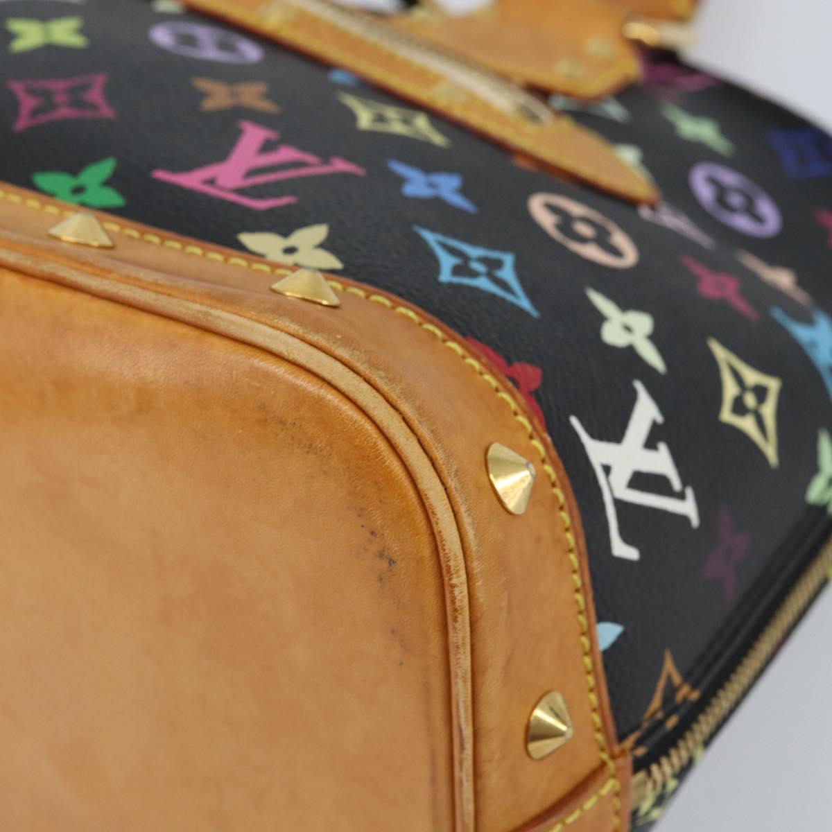 LOUIS VUITTON Monogram Multicolor Alma Hand Bag Black M92646 LV Auth 172460A