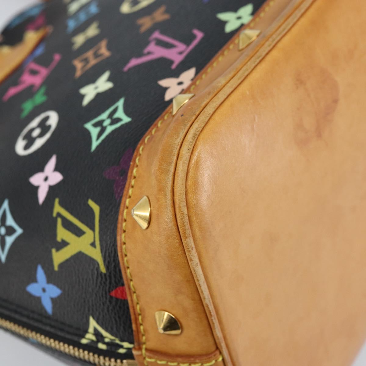 LOUIS VUITTON Monogram Multicolor Alma Hand Bag Black M92646 LV Auth 172460A