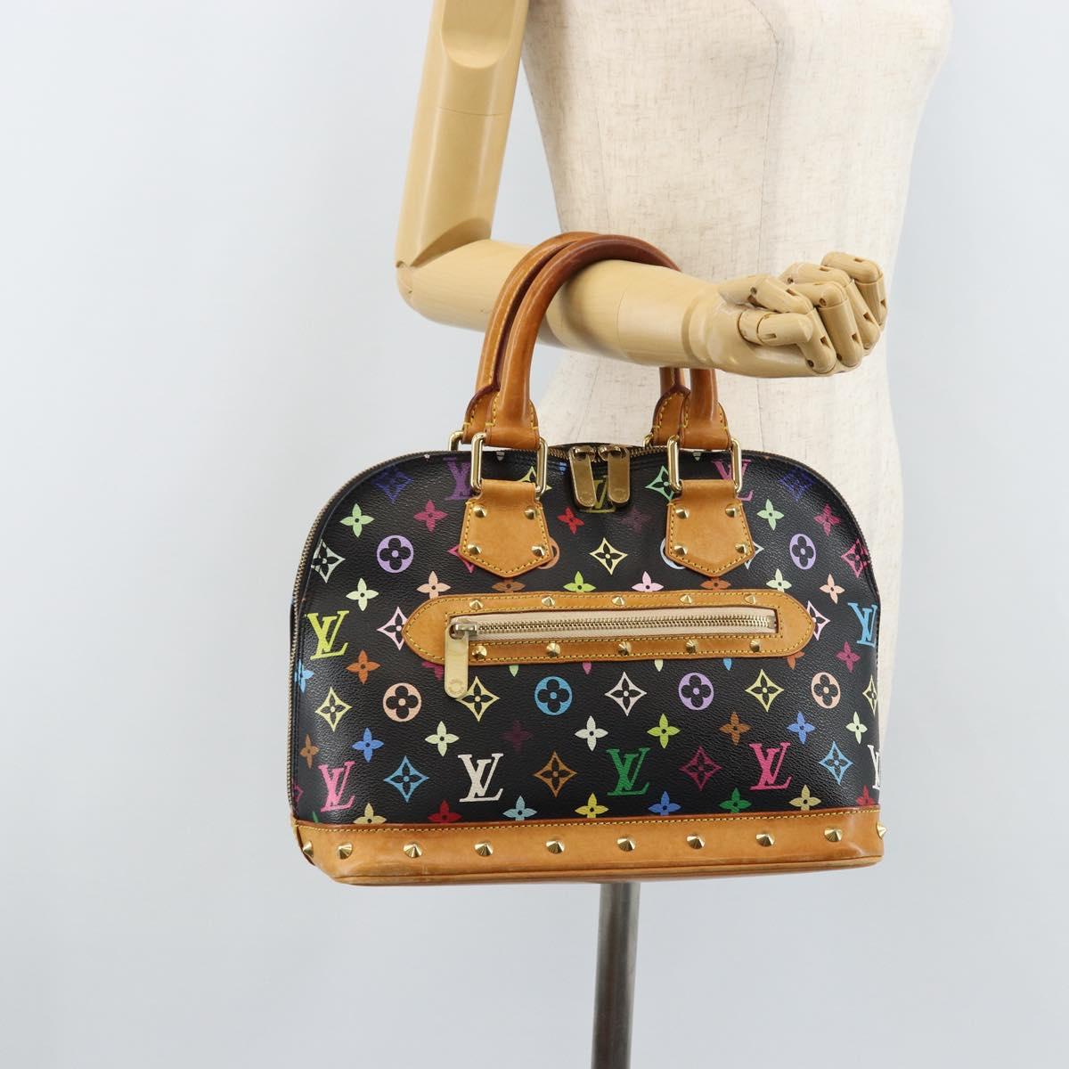 LOUIS VUITTON Monogram Multicolor Alma Hand Bag Black M92646 LV Auth 172460A