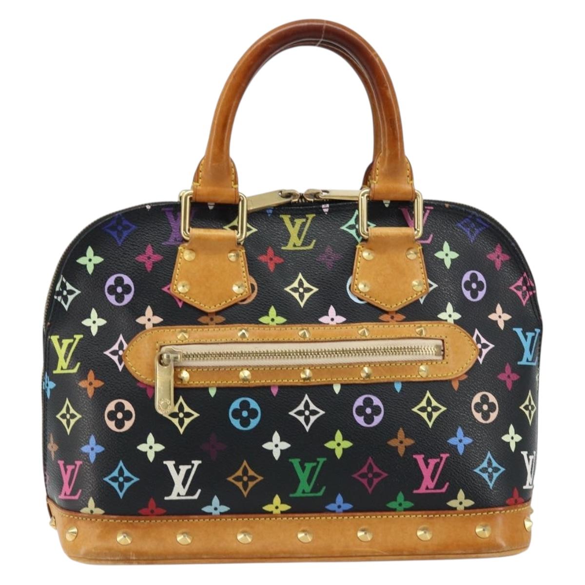 LOUIS VUITTON Monogram Multicolor Alma Hand Bag Black M92646 LV Auth 172460A