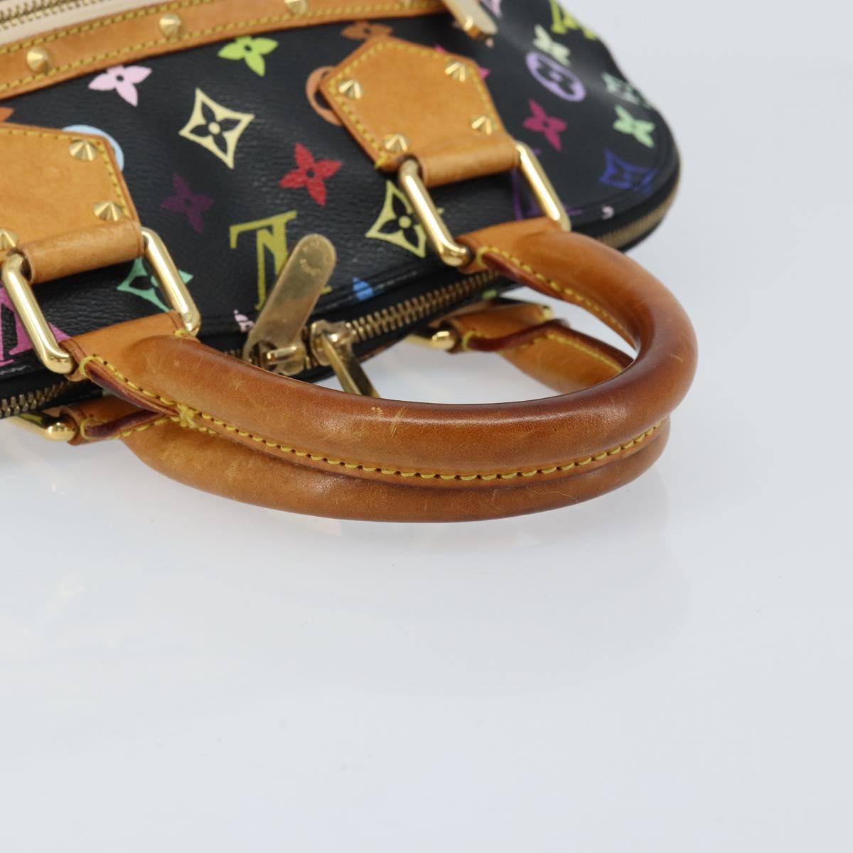 LOUIS VUITTON Monogram Multicolor Alma Hand Bag Black M92646 LV Auth 172460A