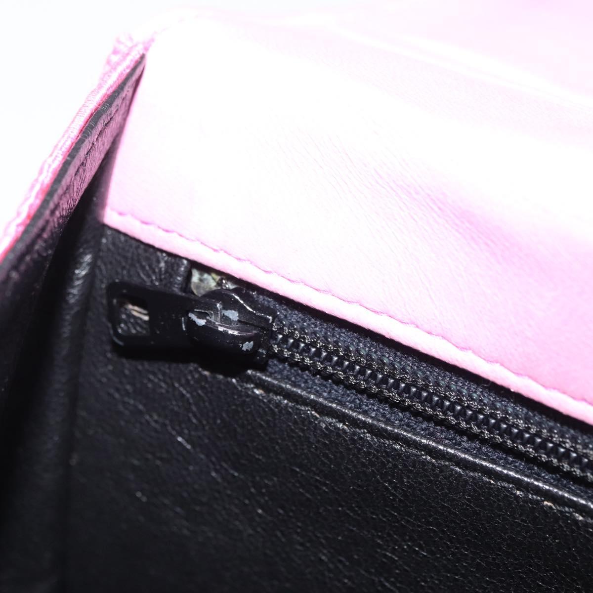 CHANEL Matelasse Chain Camelia Shoulder Bag Canvas Pink Gold CC Auth 172461V