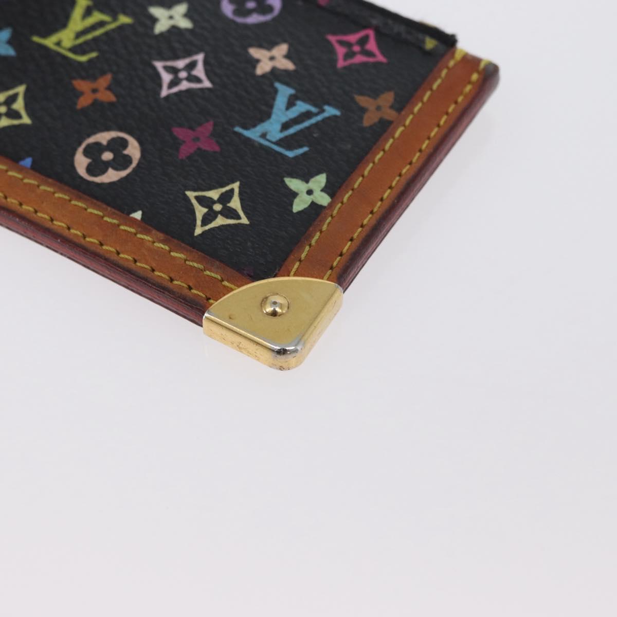 LOUIS VUITTON Multicolor Pochette Cles Coin Purse Black M13664 LV Auth 172463A