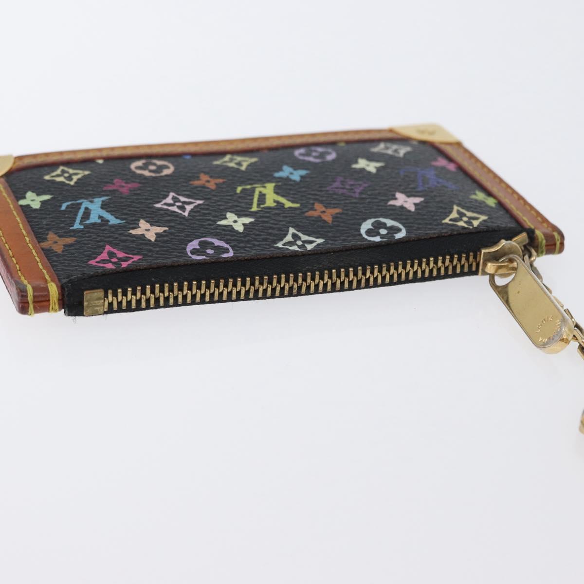 LOUIS VUITTON Multicolor Pochette Cles Coin Purse Black M13664 LV Auth 172463A