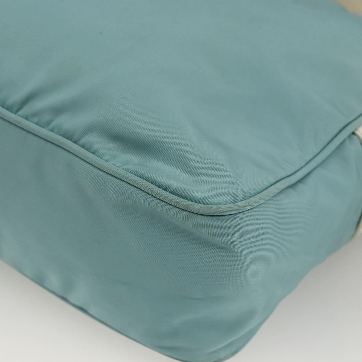 PRADA Shoulder Bag Nylon Light Blue Silver Auth 172476A