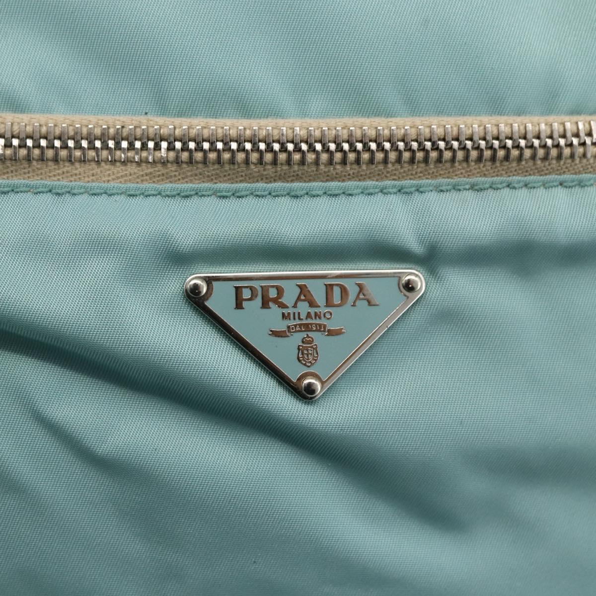 PRADA Shoulder Bag Nylon Light Blue Silver Auth 172476A