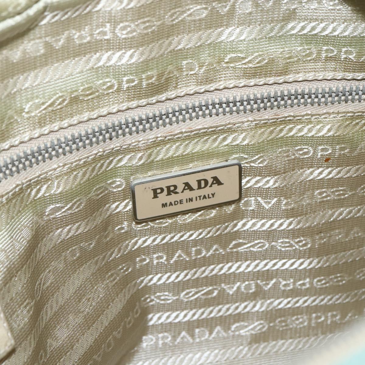 PRADA Shoulder Bag Nylon Light Blue Silver Auth 172476A