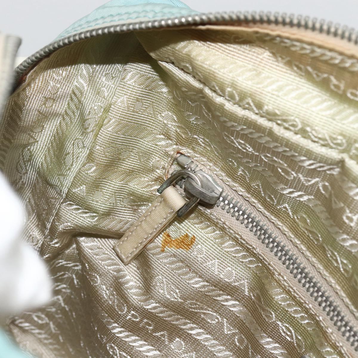 PRADA Shoulder Bag Nylon Light Blue Silver Auth 172476A