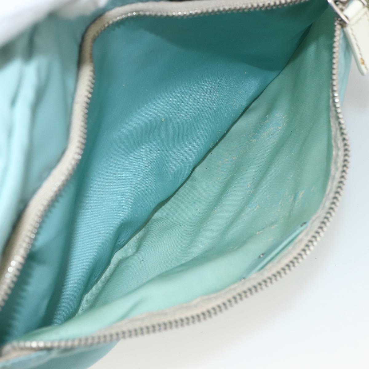 PRADA Shoulder Bag Nylon Light Blue Silver Auth 172476A