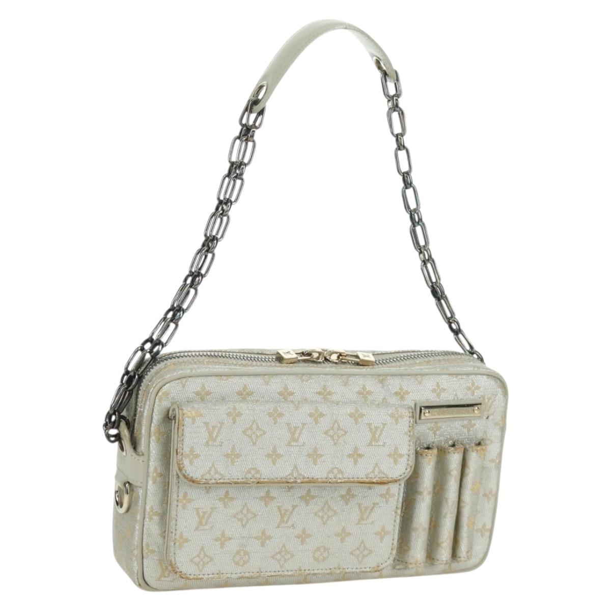 LOUIS VUITTON Monogram Shine Chain McKenna Bag Silver M92362 LV Auth 172477A