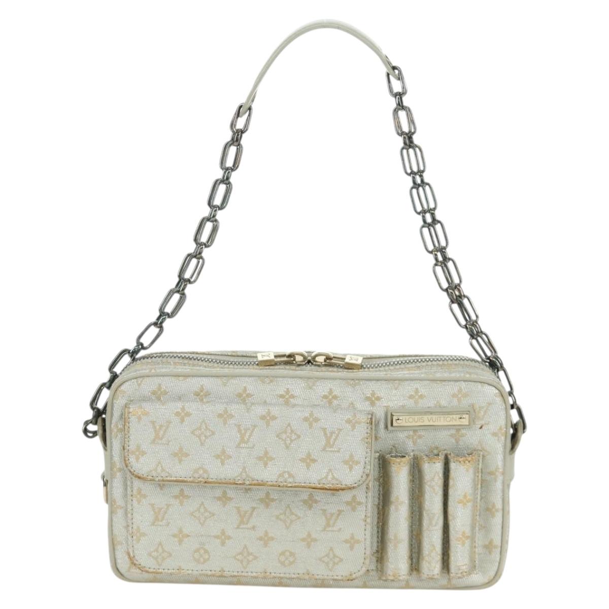 LOUIS VUITTON Monogram Shine Chain McKenna Bag Silver M92362 LV Auth 172477A