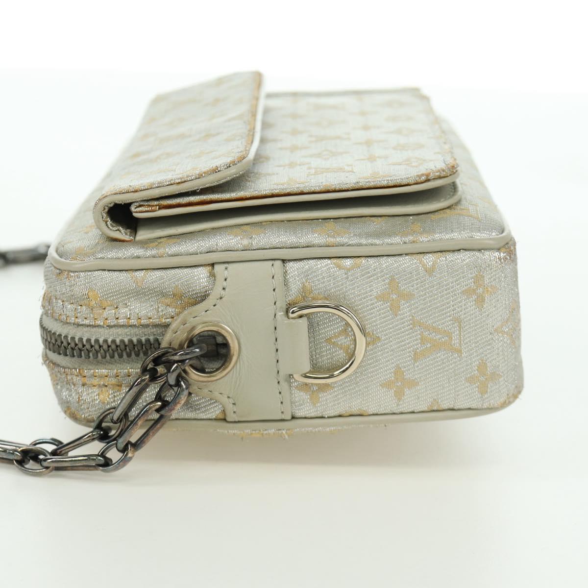 LOUIS VUITTON Monogram Shine Chain McKenna Bag Silver M92362 LV Auth 172477A
