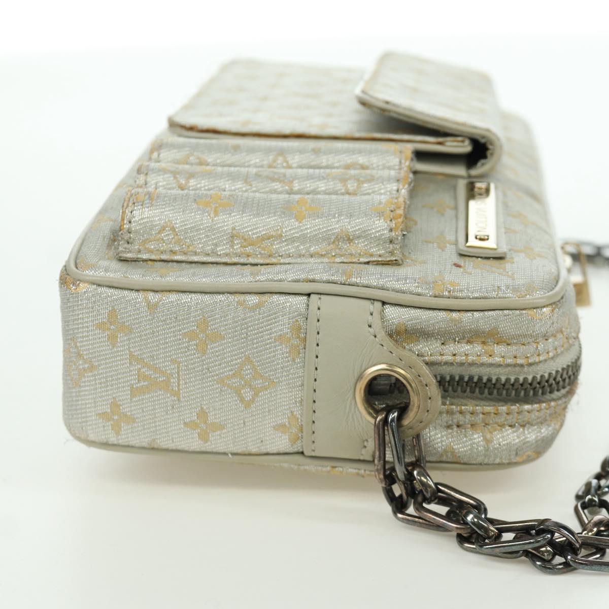 LOUIS VUITTON Monogram Shine Chain McKenna Bag Silver M92362 LV Auth 172477A