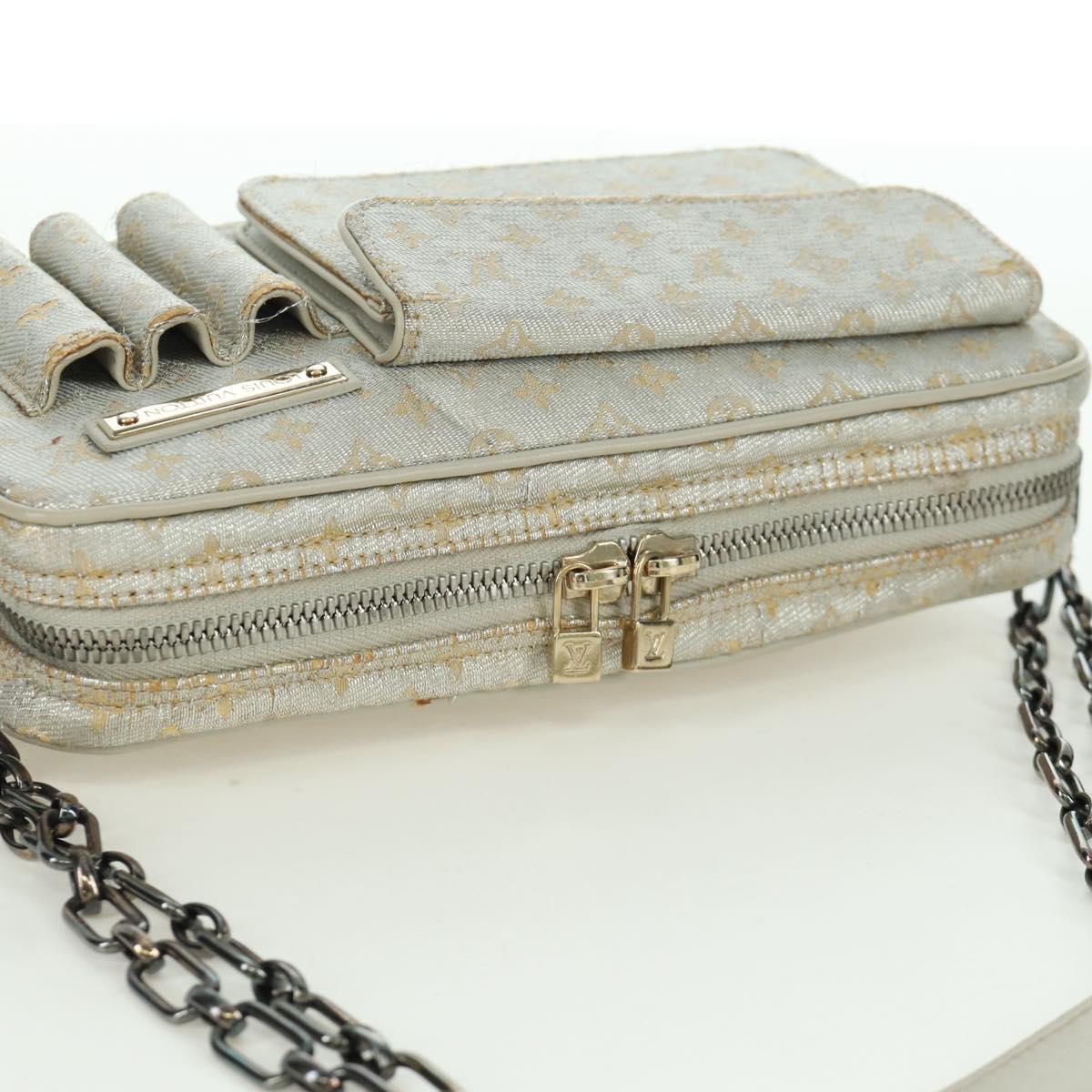 LOUIS VUITTON Monogram Shine Chain McKenna Bag Silver M92362 LV Auth 172477A