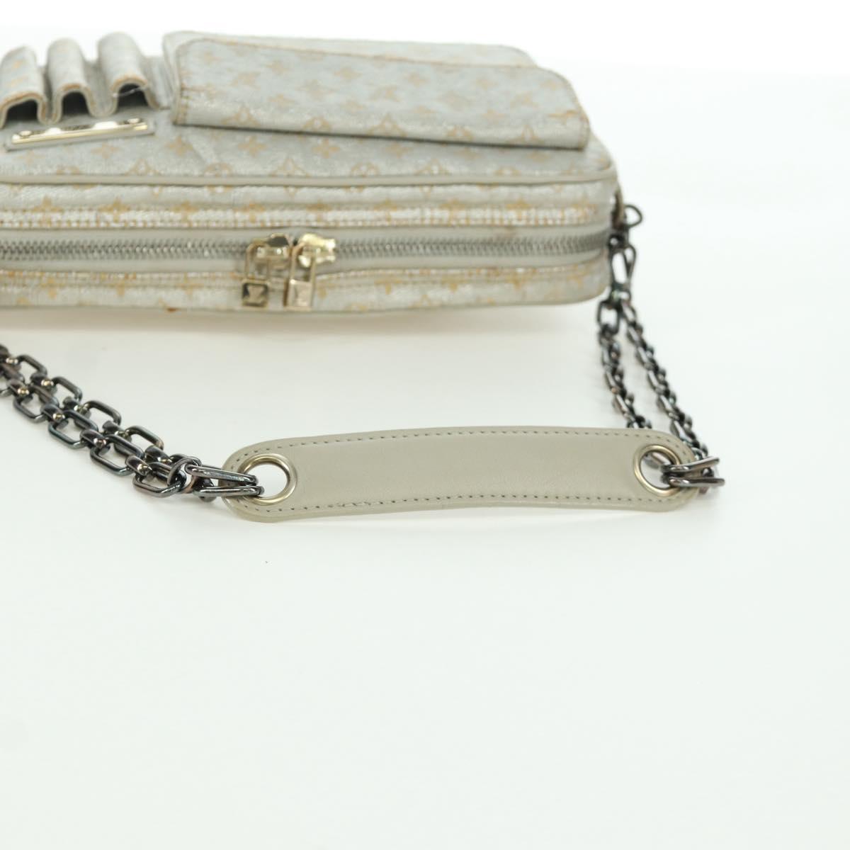 LOUIS VUITTON Monogram Shine Chain McKenna Bag Silver M92362 LV Auth 172477A