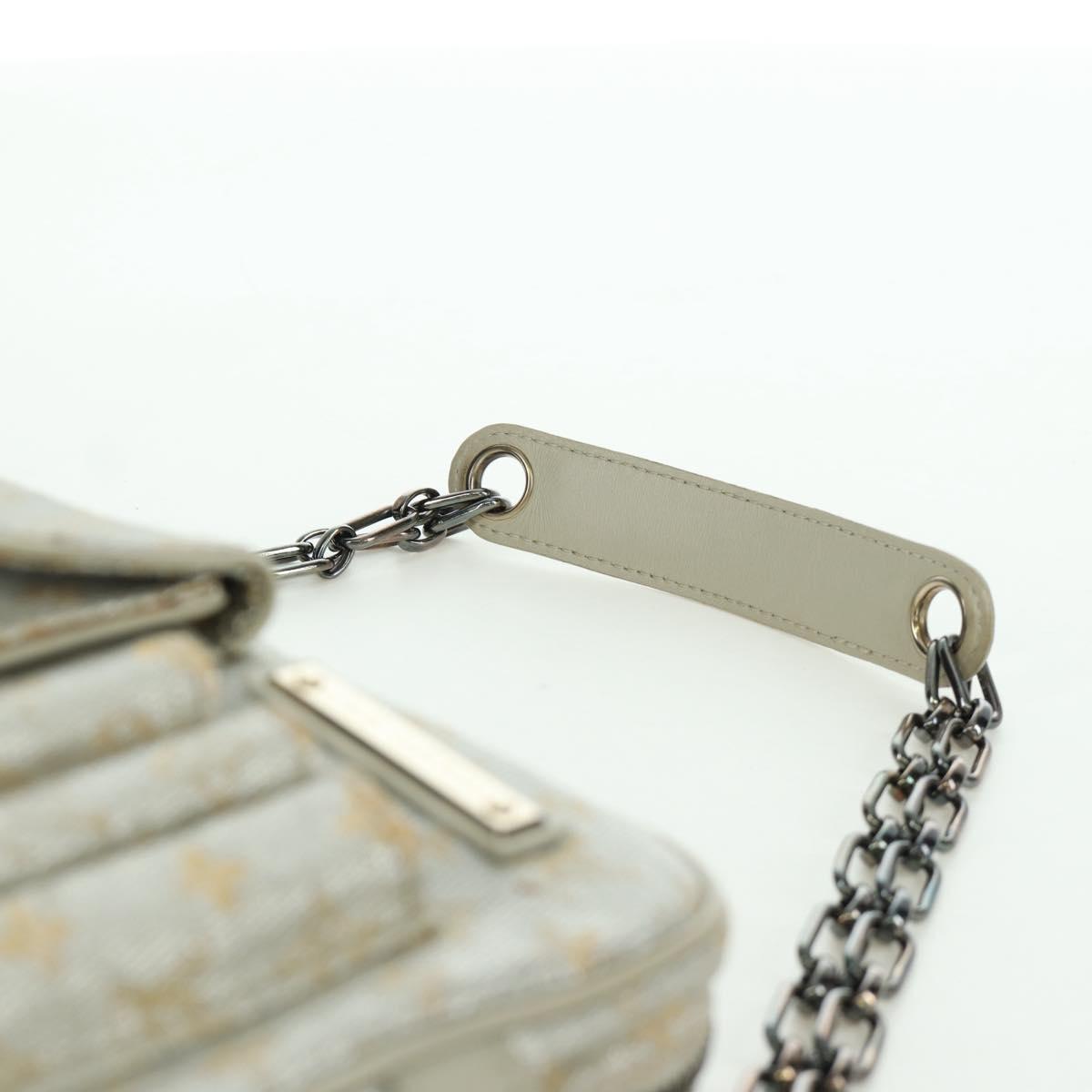 LOUIS VUITTON Monogram Shine Chain McKenna Bag Silver M92362 LV Auth 172477A
