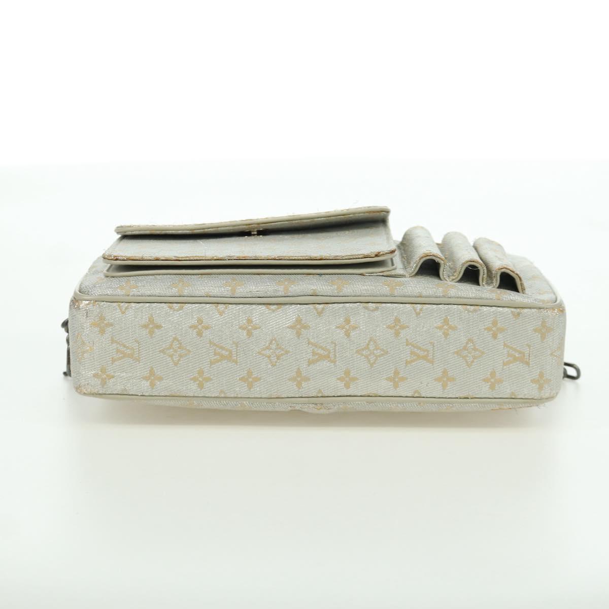 LOUIS VUITTON Monogram Shine Chain McKenna Bag Silver M92362 LV Auth 172477A