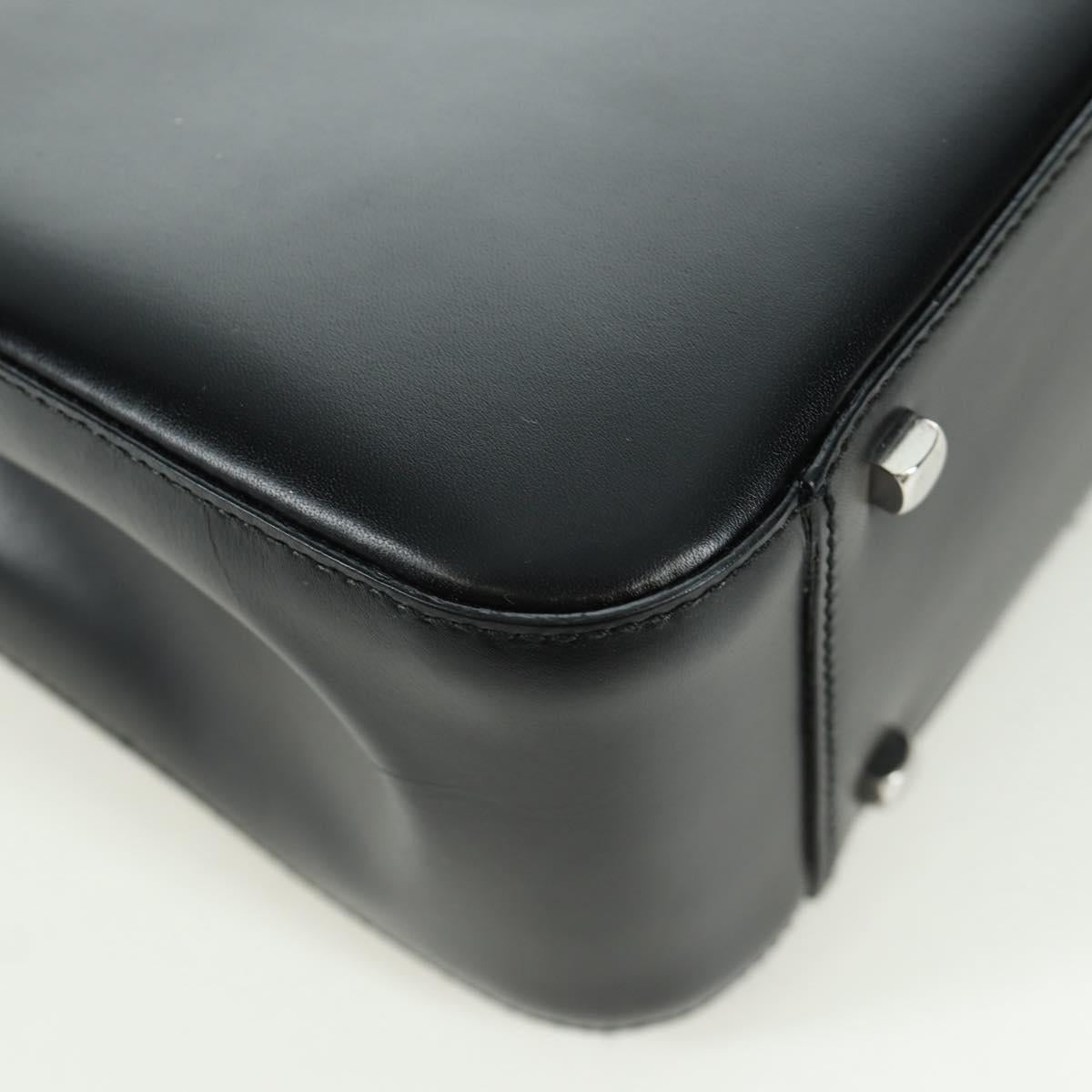 Salvatore Ferragamo Gancini Hand Bag Leather Black Silver Auth 172480V