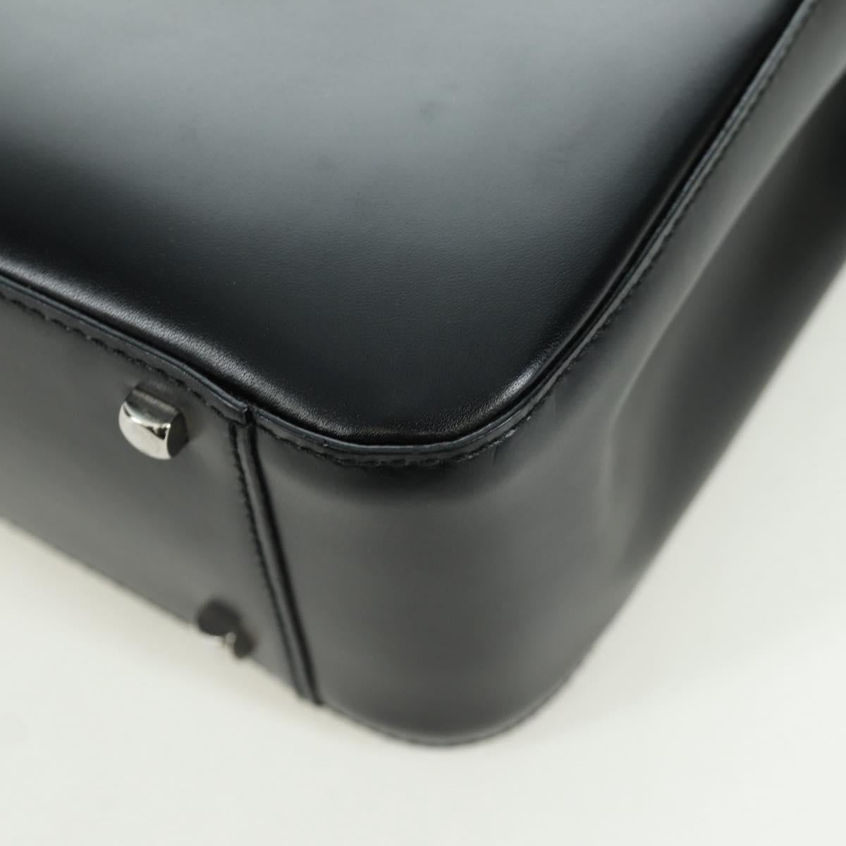 Salvatore Ferragamo Gancini Hand Bag Leather Black Silver Auth 172480V