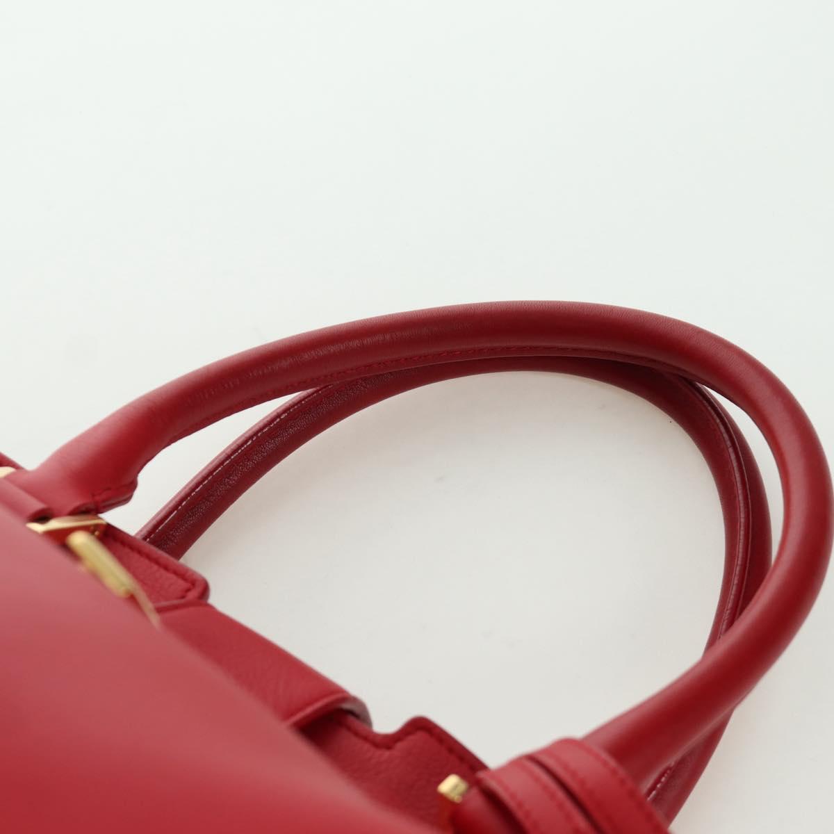 SAINT LAURENT Cabas Classic Hand Bag Leather Red Gold 311208 Auth 172487M